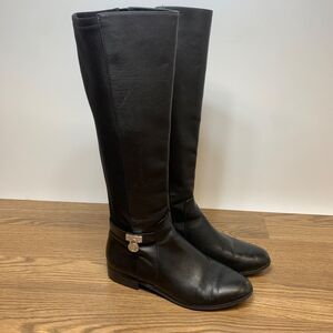 Michael Kors Women's Hamilton Knee Black Knee High Riding Boots US Size 8.5M